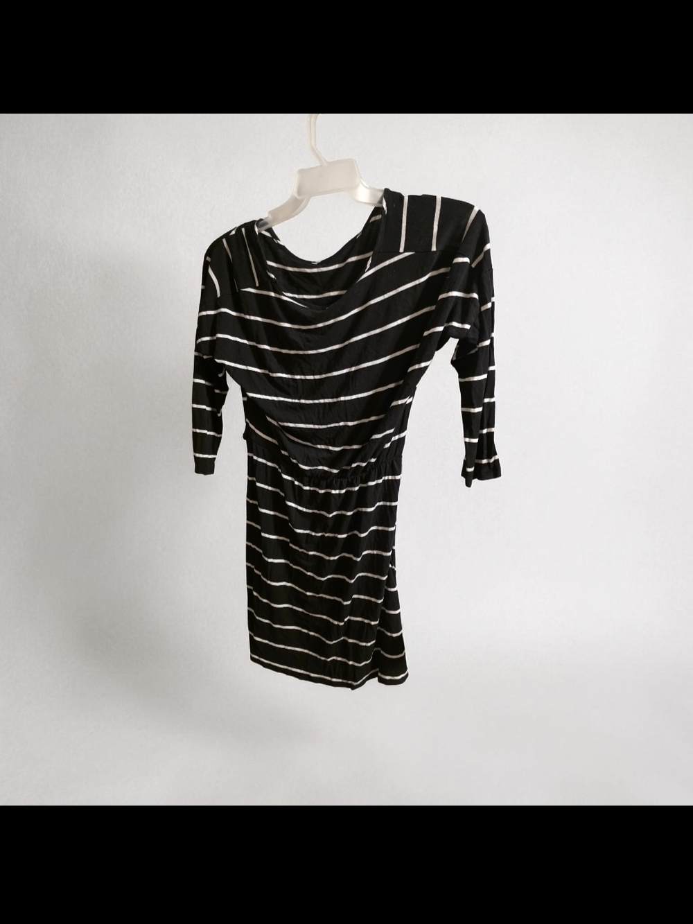 Striped Black & White Women's Long Sleeve Dress By Charolette Russe